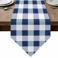 thumbnail image 1 of Navy Blue Plaid Table Runner Linen Burlap Table Runner 48 Inches Long Spring Farmhouse Buffalo Checkered Dresser Scarves for Kitchen Island Coffee Dining Party Wedding Banquet Holiday Decor 13"x48", 1 of 8