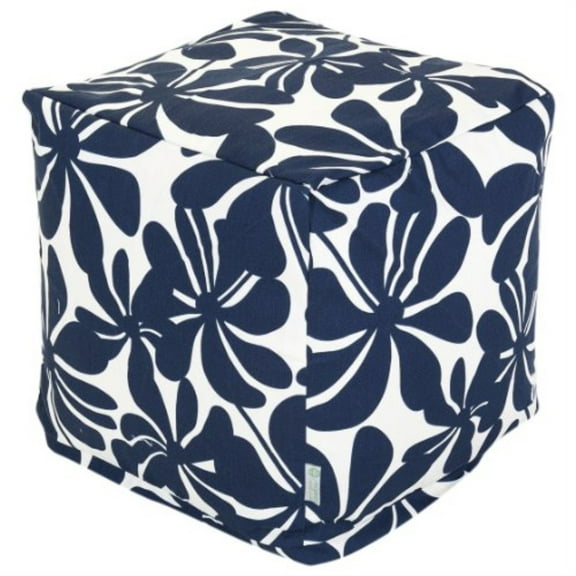 Majestic Home Goods Cube Pouf Plantation Navy