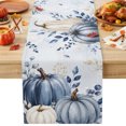 thumbnail image 1 of Navy Blue Pumpkin Fall Cotton Linen Rectangle Table Runners 13"x48", Thanksgiving Weeping Coastal Autumn Coffee Table Runner Dresser Scarves Table Runners for Wedding Party Banquet Dinner Decor, 1 of 7