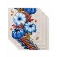 thumbnail image 1 of Navy Blue Pumpkins Fall Cloth Napkins Set of 8 Reusable Dinner Napkins, Thanksgiving Botanical Beige Cocktail Napkin Washable Table Napkins for Wedding/Holiday Party/Baby Shower 20"x20", 1 of 7