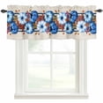 thumbnail image 1 of Navy Blue Pumpkins Fall Farmhouse Short Window Curtain Valances, Thanksgiving Botanical Beige Rod Pocket Kitchen Valances for Living Room Bedroom Bathroom Cafe 60" x 18", 1 of 8