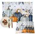 thumbnail image 1 of Navy Blue Pumpkins Fall Placemats Set of 4, Botanical Thanksgiving Blue Ombre Washable Wipeable Table Mats for Dining Tables, Indoor Outdoor Kitchen Place Mats for Holiday Party Table Decor, 1 of 9