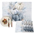 thumbnail image 1 of Navy Blue Pumpkins Fall Placemats Set of 4, Thanksgiving Coastal Nautical Pumpkin Washable Wipeable Table Mats for Dining Tables, Indoor Outdoor Kitchen Place Mats for Holiday Party Table Decor, 1 of 9