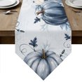 thumbnail image 1 of Navy Blue Pumpkins Fall Table Runner Linen Burlap Table Runner 72 Inches Long Thanksgiving Leaves Elegant Pastoral Dresser Scarves for Kitchen Island Coffee Dining Room Party Holiday Decor 14"x72", 1 of 8