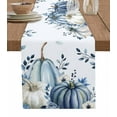 thumbnail image 1 of Navy Blue Pumpkins Table Runner 90 Inches, Thanksgiving Fall Eucalyptus Leaves Bed Runner Dresser Scarves Tabletop for Indoor Outdoor Parties/Ceremony/Banquet, 13" x 90", 1 of 8