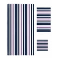 thumbnail image 1 of Navy Blue Purple Striped Towel Set of 3, Soft Microfiber Bath Towels, Hand Towel, Washcloths, Gradient Horizontal Lines Quick-Dry Absorbent Towels for Bathroom Kitchen Hotel Beach Gym Spa, 1 of 7