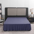 Layout Of Ruffle Navy Blue Queen Size Bed Skirt, 16 Inch Drop, Ruffled Style with Split ...