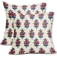 thumbnail image 1 of Navy Blue Red Floral Pillow Covers 20x20 Set of 2 Spring Summer Flower Leaves Print Decorative Throw Pillow Cases Outdoor Farmhouse Decoration for Sofa Couch Bed, 1 of 6