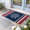 thumbnail image 1 of Navy Blue Red Stripe Door Mat Indoor Outdoor,Coastal Nautical Rudder Farmhouse Non Slip Welcome Mat with Rubber Backing,Absorbent Fabric Front Door Mats Entryway Rug for Home Patio Entrance 20"x31.5", 1 of 9