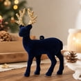 thumbnail image 1 of Navy Blue Reindeer Christmas Tree Hanging Ornament Festive Holiday Decor for Mantel Window Xmas Decoration, 1 of 6
