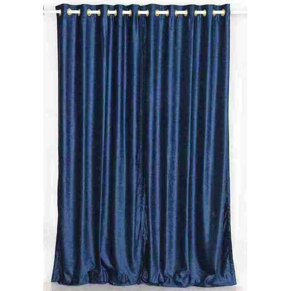 Navy Blue Ring Grommet Top Velvet Cafe Curtain Drape Panel-43W x 36L-Piece