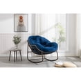 thumbnail image 1 of Navy Blue Rocking Chair For Relaxing In Living Room With Faux Fur Garden -, 1 of 6