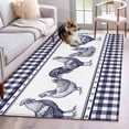 thumbnail image 1 of Navy Blue Rooster Area Rugs 2.7'x5', Washable Small Throw Rugs for Kitchen Bedroom, Vintage Farmhouse Blue Plaid Indoor Outdoor Rug Non-Slip Low Pile Carpet Runner Reversible Floor Mats, 1 of 8