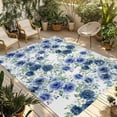 thumbnail image 1 of Navy Blue Roses Outdoor Rug for Patio/Deck/Porch, Non-Slip Large Area Rug 5 x 8 Ft, Spring Floral Elegant Pastoral Botanical Indoor Outdoor Rugs Washable Area Rugs, Camping Rug Carpet Runner, 1 of 8