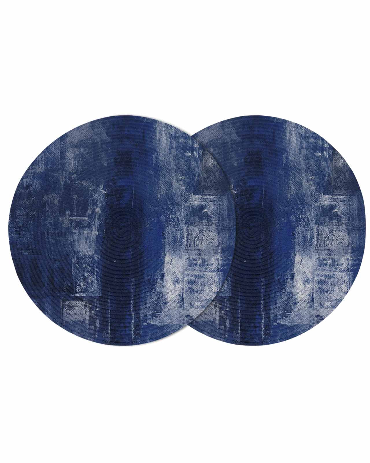 Navy Blue Round 15 Inch Placemats Set of 2, Retro Oil Painting Modern ...