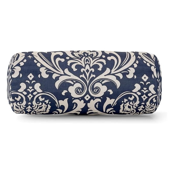 Navy Blue Round Bolster Pillow 18.5 Inch - Outdoor Patio Cushions, Indoor Sofa Decor, French Quarter Style, UV Protected, Goods