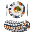 thumbnail image 1 of Navy Blue Round Placemats Set of 8 for Dinning Tables,Heat-proof Braided Table Mats 13 Inch,Middle Century Modern Geometric Abstract Art Washable Place Mat for Kitchen Restaurant Party Table Decor, 1 of 9