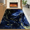 thumbnail image 1 of Navy Blue Rug, Black Gold Marble Rugs For Living Room, Soft Breathable Low-Pile Machine Non-Slip Washable Rug For Bedroom Apartment Hardwood Floors Home Decor 2x3ft, 1 of 6