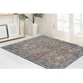 thumbnail image 1 of Navy Blue Rug, Car Mat Rugs, Easy to Clean Rug, Chenille Printed Design Rugs, Gift Rugs, Antique Decor Rug, Floral Pattern Rug, Modern Rug, Large Rug, 5.2'x7.5' - 160x230 cm, 1 of 8
