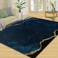 thumbnail image 1 of Navy Blue Rug, Modern Abstract Gold Rug For Bedroom, Floor Rug Soft And Breathable With Non-Slip Washable Rug For Living Room Office Study Apartment 5x7ft, 1 of 6