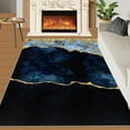 thumbnail image 1 of Navy Blue Rug, Modern Abstract Marble Gold Rug For Living Room, Machine Washable Breathable Soft Non-Slip Rug For Bedroom Office Study Apartment 2x3ft, 1 of 6