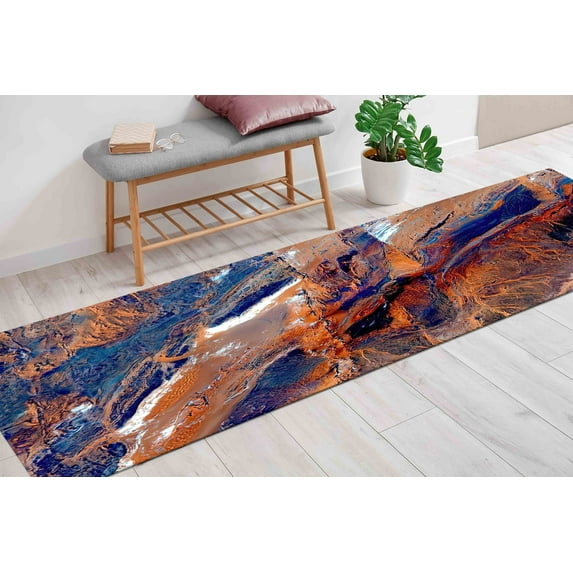 Navy Blue Rug, Runner Rug, Bedroom Rugs, Front Door Rugs, Modern Rug, Non-Slip Carpet Rugs, Area Rug, Navy Blue Rug Car Mat Rug, Small Rugs, 5.2'x7.5' - 160x230 cm