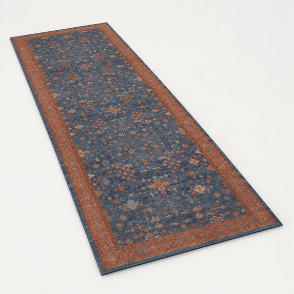 Blue Neutral Rug Navy Blue Runner Rug 2x6 For Kitchen Hallway Mudroom Laundry Room ...