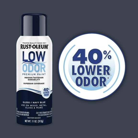 6 Pack, Navy Blue, Rust-Oleum Low Odor Premium Gloss Spray Paint-388271, 11 oz