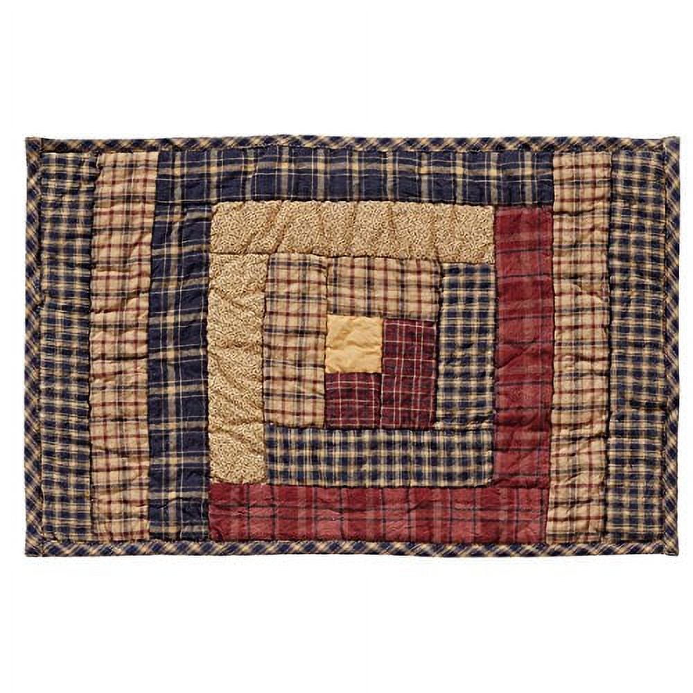 Navy Blue and Burgundy Cotton Quilted Patchwork Placemat Set