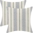 thumbnail image 1 of Navy Blue Sage Green Outdoor Pillow Covers 20 x 20 Inch, Beige Polka Dots Stripe Decor Throw Pillows for Couch Bed, Boho Modern Farmhouse Decorative Pillowcase Linen Cushion Cover Set of 2, 1 of 6