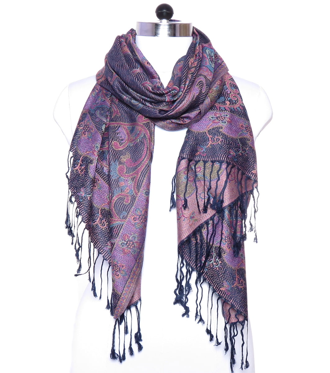 Navy Blue Scarfs for Women Pashmina Cashmere Womens Scarfs for Winter