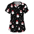 thumbnail image 1 of Navy Blue Scrubs for Women, Halloween Print Tops Medical Nursing Uniforms with Pockets Short Sleeve Scrub V Neck Shirt Classic Fit V-Neck Top Nurse 2025 Women Workwear Black S, 1 of 5