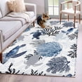 thumbnail image 1 of Navy Blue Sea Turtle Coastal Area Rugs 4'x6', Washable Small Throw Rugs for Office Bathroom, Summer Beach Black Coral Nautical Indoor Outdoor Rug Non-Slip Low Pile Carpet Runner Reversible Floor Mats, 1 of 8