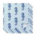 thumbnail image 1 of Navy Blue Seahorse Cloth Napkins, Summer Ocean Nautical Coastal Textured Washable and Reusable Dinner Napkins Set of 4, Table Napkin for Kitchen Party Birthday Wedding Hotel Housewarming 20"x20", 1 of 9