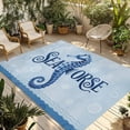 thumbnail image 1 of Navy Blue Seahorse Outdoor Rug for Patio/Deck/Porch, Non-Slip Large Area Rug 4 x 6 Ft, Summer Coastal Bubbles Ocean Waves Indoor Outdoor Rugs Washable Area Rugs, Reversible Camping Rug Carpet Runner, 1 of 8