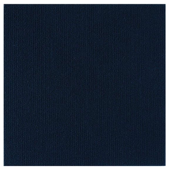 Navy Blue Self-Adhesive Solid Carpet Tiles 12Pcs - Actual: 12" x 12"