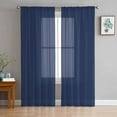 thumbnail image 1 of Navy Blue Semi Sheer Curtains 84 Inch Length 2 Panels Set, Modern Pure Navy Blue Sheer Kitchen Curtain Privacy Voile Window Curtain for Living Room Bedroom Rod Pocket Drapes, 1 of 7