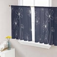 thumbnail image 1 of Navy Blue Sheer Curtains 54 Inch Length 2 Panels Set - Light Filtering Window Treatments, Spring Flora Rod Pocket Semi Curtains for Living Room/Bedroom/Kitchen Décor, 104"W x 54"L, 1 of 7
