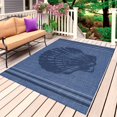 thumbnail image 1 of Navy Blue Shell Outdoor Rug for Patio/Deck/Porch, Non-Slip Large Area Rug 6 x 9 Ft, Coastal Summer Beach Ocean Buralp Indoor Outdoor Rugs Washable Area Rugs, Reversible Camping Rug Carpet Runner, 1 of 8