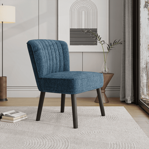 Navy Blue Shellback Chair - 1-Piece with Solid Wood Frame and Non-Slip Pads