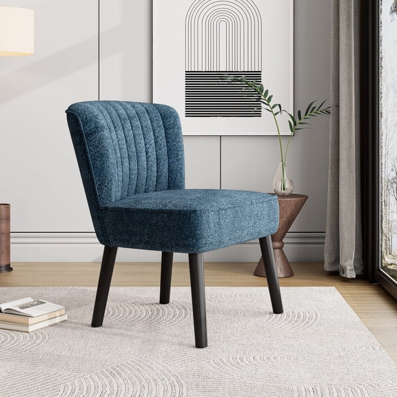 Navy Blue Shellback Chair for Small Areas/High - density Foam for Comfort