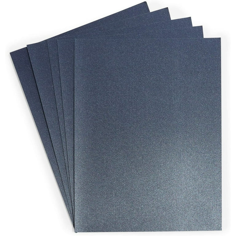 Navy Blue Shimmer Paper Metallic Sheets for Crafts 8.5 x 11 in