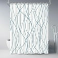 thumbnail image 1 of Navy Blue Shower Curtain for Bathroom with Hooks, Extra Long Shower Curtain Set Stripe Bath Curtains Decor White Shower Curtains Weighted Hem Water Repellent Washable, 72x84, 1 of 6