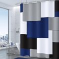 thumbnail image 1 of Navy Blue Shower Curtain Modern Bathroom Accessories Decor Black and Gray Shower Curtain Set with 12 Hooks 72x72 Inches, 1 of 6
