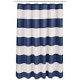 thumbnail image 1 of Navy Blue Shower Curtain Stripes and White Fabric for Bathroom Waterproof Home Bath Decor, 1 of 5