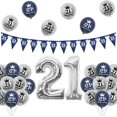 thumbnail image 1 of Navy Blue and Silver 21st Birthday Decorations for Men Boy, Happy 21st Birthday Bunting Banner and Blue Silver 21 Birthday Balloons for Him Her Men Women 21 Years Anniversary Birthday Party Supplies, 1 of 7
