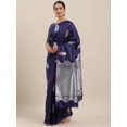 thumbnail image 1 of Navy Blue & Silver-Toned Woven Design Banarasi Celebrity Saree - 13704698, 1 of 5