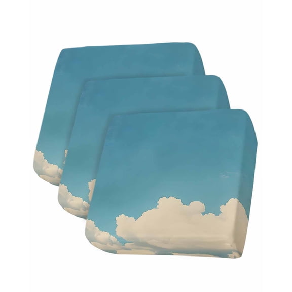 Navy Blue Sky Sofa Couch Cushion Covers Washable, Removable Stretchable Sectional Couch Covers, Vintage Modern Nature Clouds Scenery Slipcovers for L & T Shape Sofa Furniture Protector S Size 3 pcs