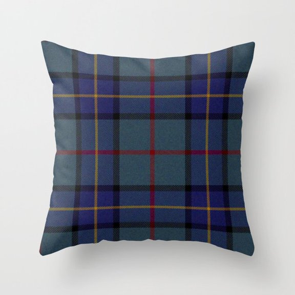 Navy Blue Slate and Plaid Polyester Velvet Throw Pillow Cover Only, Lounge Decor, No Insert