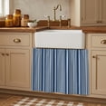 thumbnail image 1 of Navy Blue Small Cabinet Curtains 10"W x 11"L, Farmhouse Striped Modern Artwork Sink Skirt Dust-Proof Short Curtain for Bathroom Vanity Storage Cubby Desk, Self Adhesive Privacy Drapes, 1 of 9